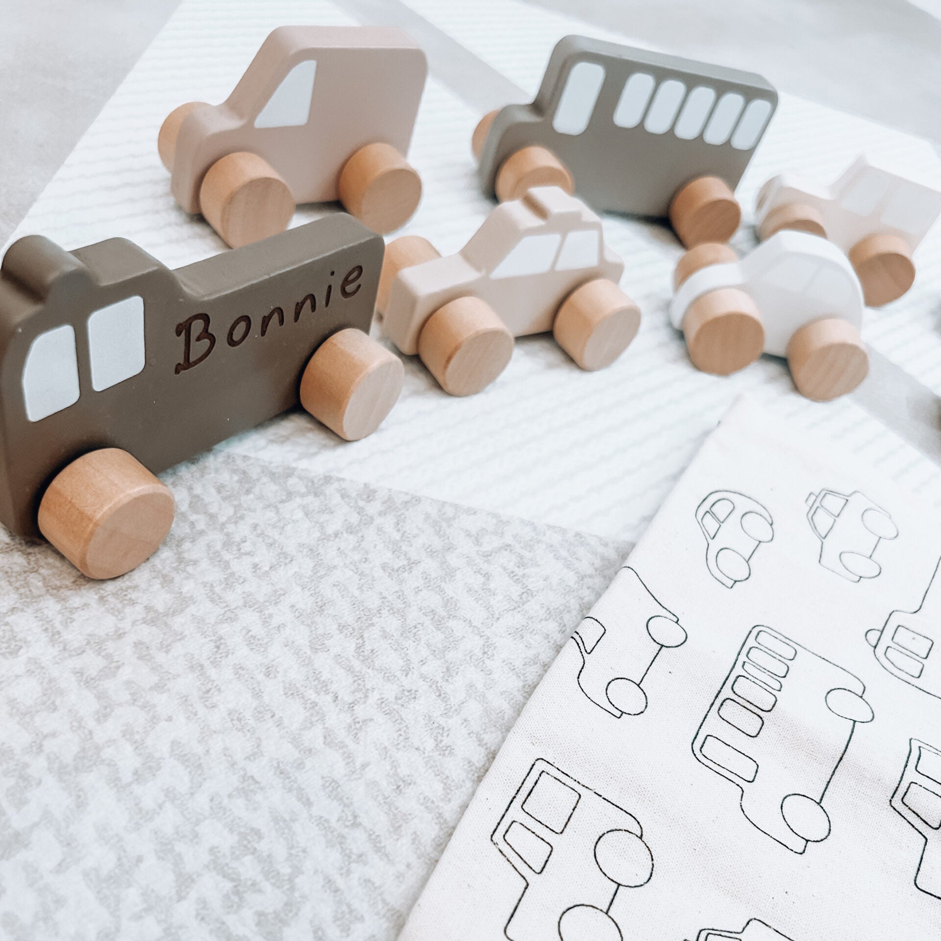 Personalised Wooden Neutral My First Car Push Toy