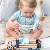 Personalised Wooden Safari Jeep Toy with Trailer and Animals