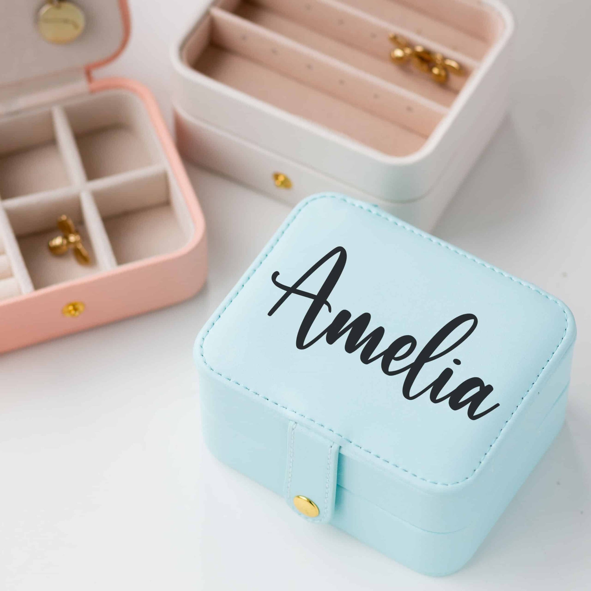 Personalised Name Travel Jewellery Box
