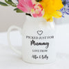 Personalised Picked Just For Flower Jug Vase