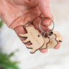 Personalised Wooden Mummy Bear Child Family Tag Keyring