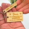 Personalised Valentine's Novelty Wooden Keyring
