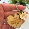 Personalised "This Husband Belongs to" Wooden Tag Keyring