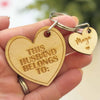 Personalised Husband/Wife Belongs to Wooden Keyring