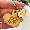 Personalised "This Husband Belongs to" Wooden Tag Keyring