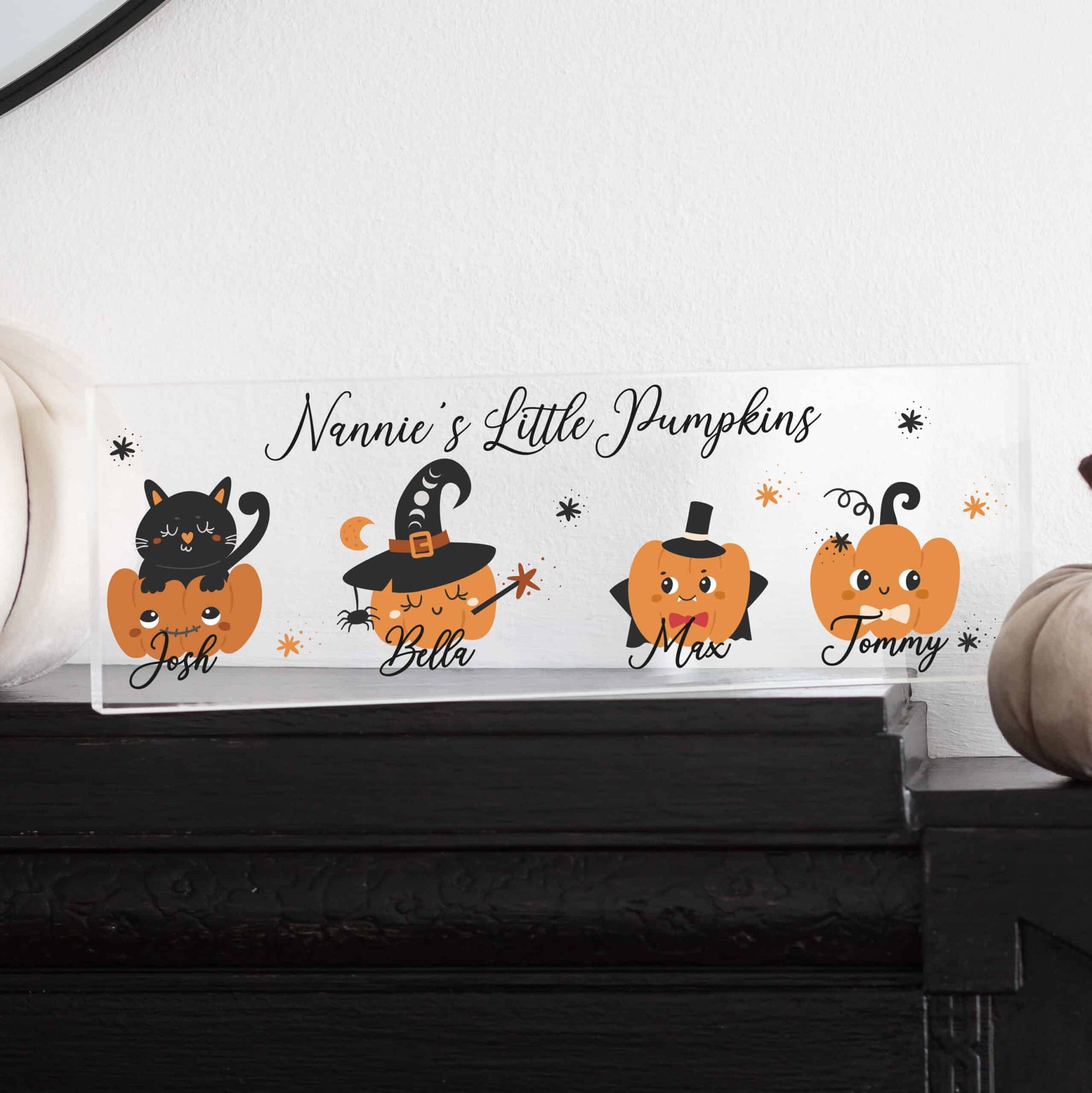 Personalised Family Pumpkin Acrylic Block