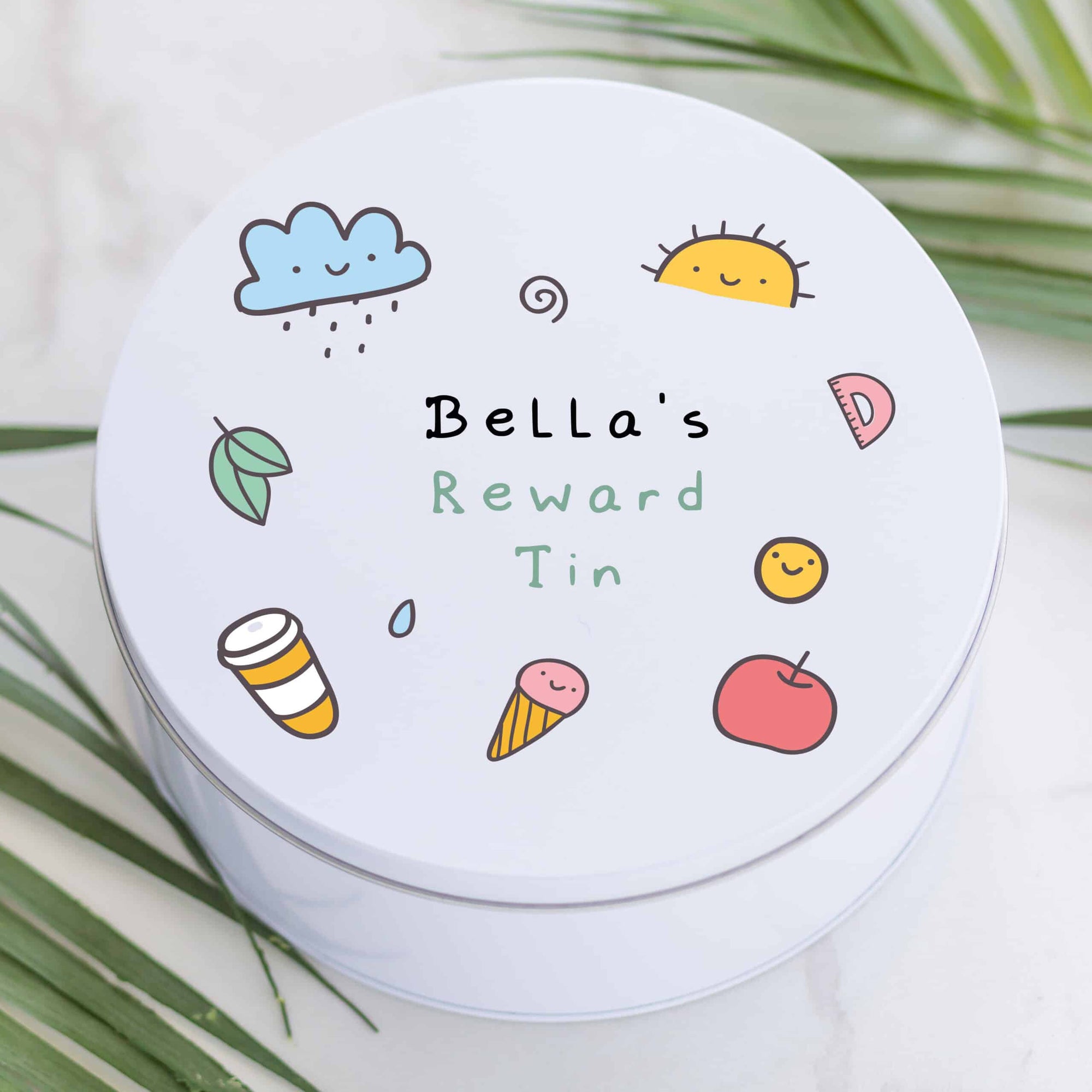 Personalised Kids Metal Round Reward Tin