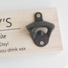 Personalised Wooden Bottle Opener Plaque