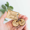 Personalised Wooden Parent Child Family Tag Keyring