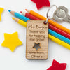 Personalised Thank You For Helping Me Grow Wooden Keyring