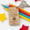 Personalised Thank You For Helping Me Grow Wooden Keyring