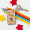 Personalised Thank You For Helping Me Grow Wooden Keyring