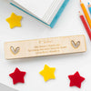 Personalised A* Teacher Wooden Bookmark - Heart