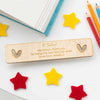 Personalised A* Teacher Wooden Bookmark - Heart
