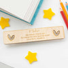 Personalised A* Teacher Wooden Bookmark - Heart