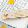 Personalised A* Teacher Wooden Bookmark - Heart