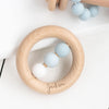 Bambino Eco-Friendly Wooden Blue Ring & Bead Teething Toy