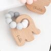 Bambino Eco-Friendly Wooden Grey Elephant Teething Toy