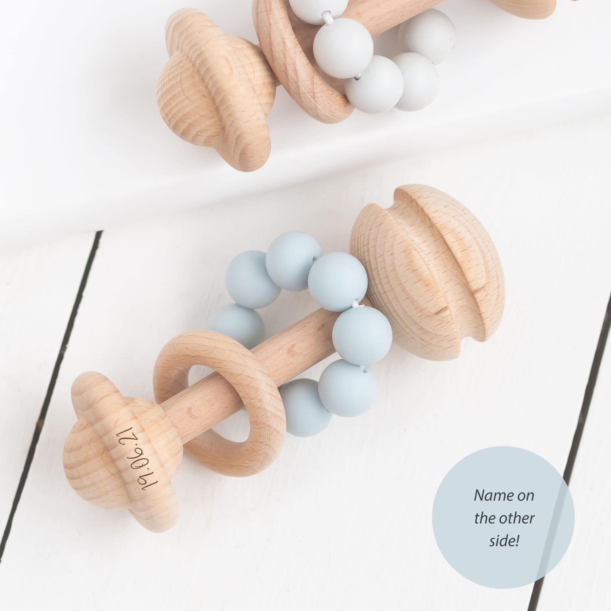 Bambino Eco-Friendly Blue Rattle Teething Toy