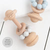 Bambino Eco-Friendly Wooden Grey Rattle Teething Toy