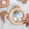 Bambino Eco-Friendly Wooden Blue Ring & Bead Teething Toy