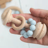 Bambino Eco-Friendly Wooden Grey Rattle Teething Toy