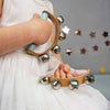 Personalised Wooden Blue Polka Dot Handbell Toy