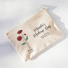 Personalised Birth Flower Cosmetic Makeup Bag