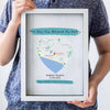 Personalised Father's Day Glass Printed Map Frame