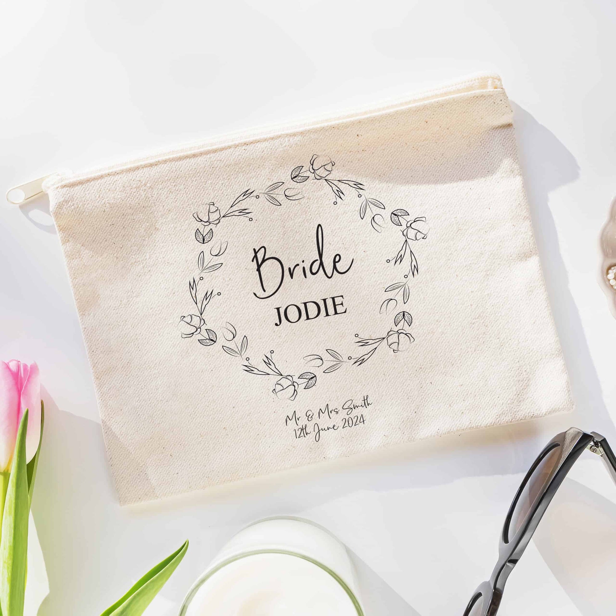 Personalised Wedding Bridal Party Cosmetic Bags