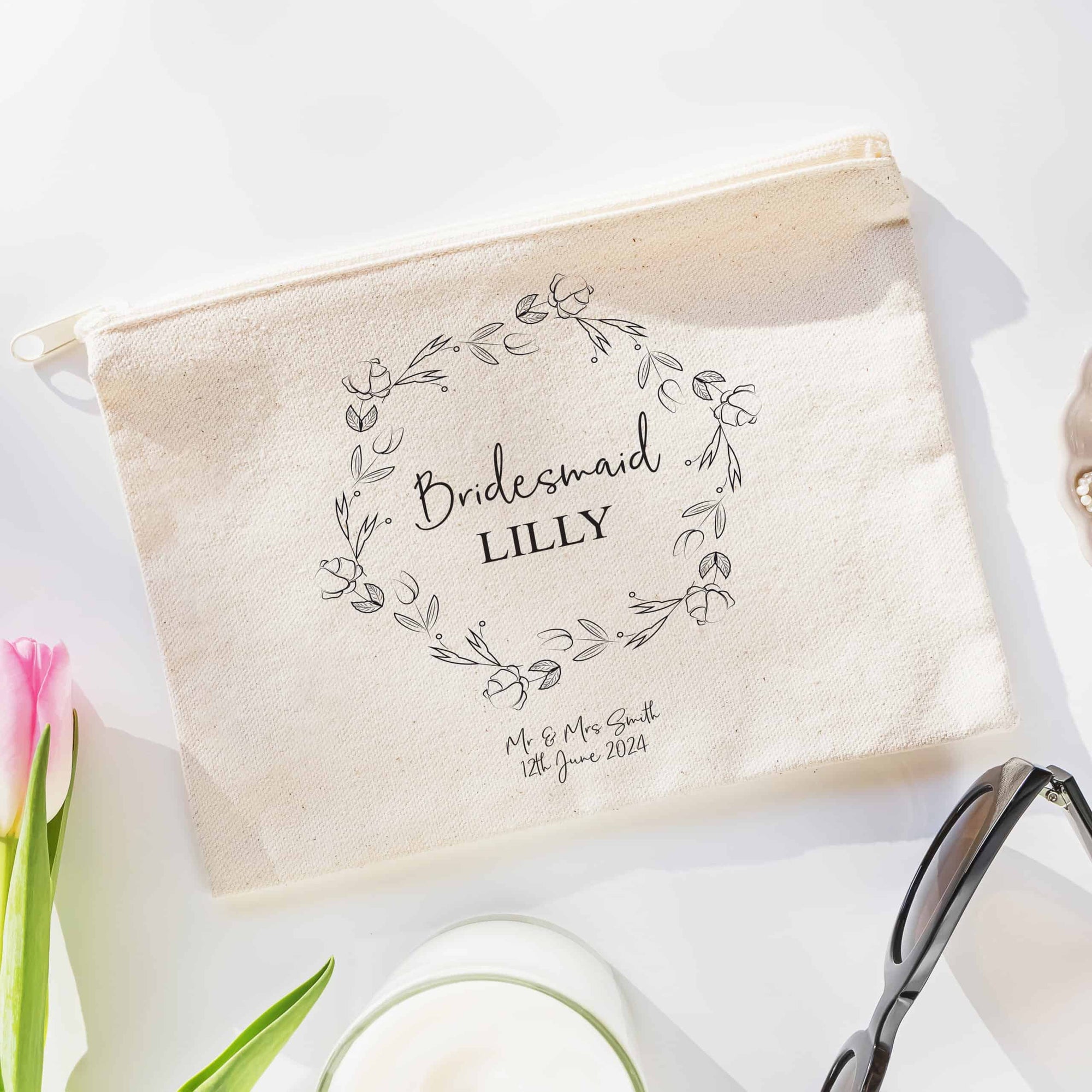Personalised Wedding Bridal Party Cosmetic Bags