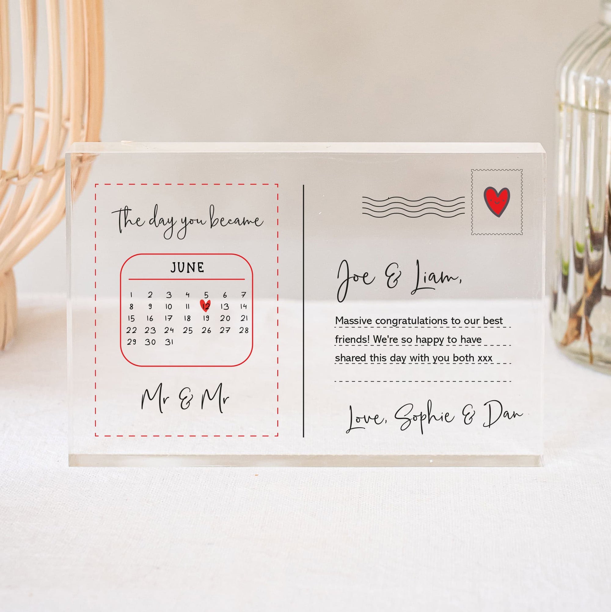 Personalised Wedding The Day You Became Date Acrylic Block