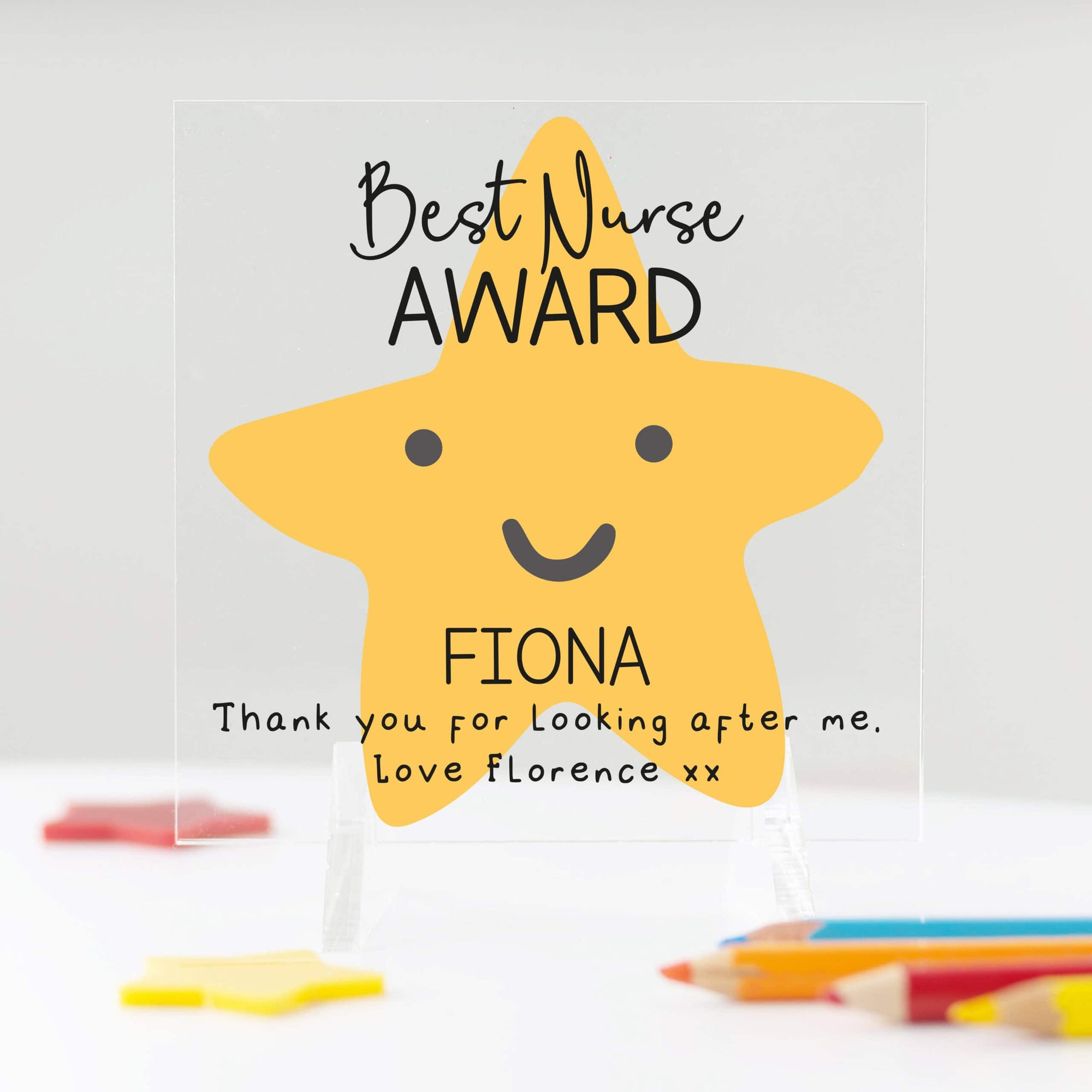 Personalised Best Nurse Award Acrylic Plaque