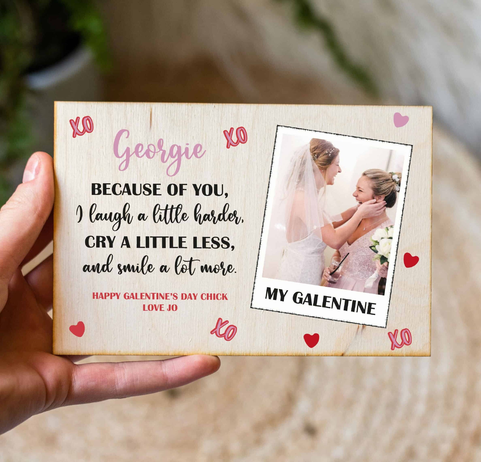Personalised My Galentine Photo Wooden Plaque