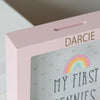 Personalised My First Pennies Pink Money Box