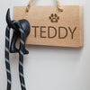 Personalised Wooden Dog Lead Plaque with Dog Tail Hook