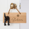 Personalised Wooden Dog Lead Plaque with Dog Tail Hook