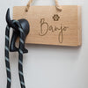 Personalised Wooden Dog Lead Plaque with Dog Tail Hook