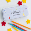 Personalised Name Crayon Metal Pencil Case Tin