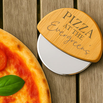 Personalised Wooden Family Pizza Cutter