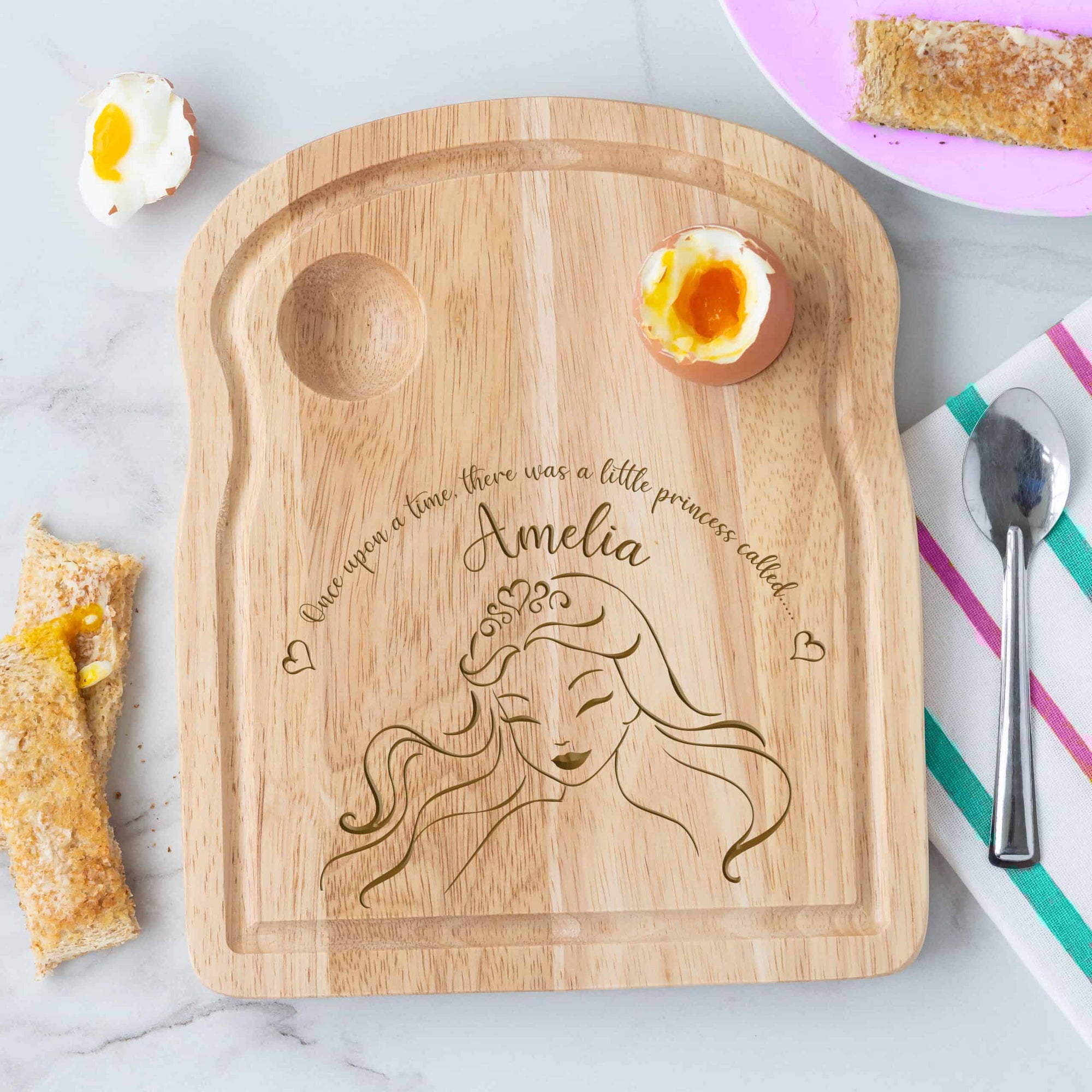 Personalised Wooden Princess Breakfast Egg Board