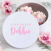 Personalised Round Scripted Name Baking Tin