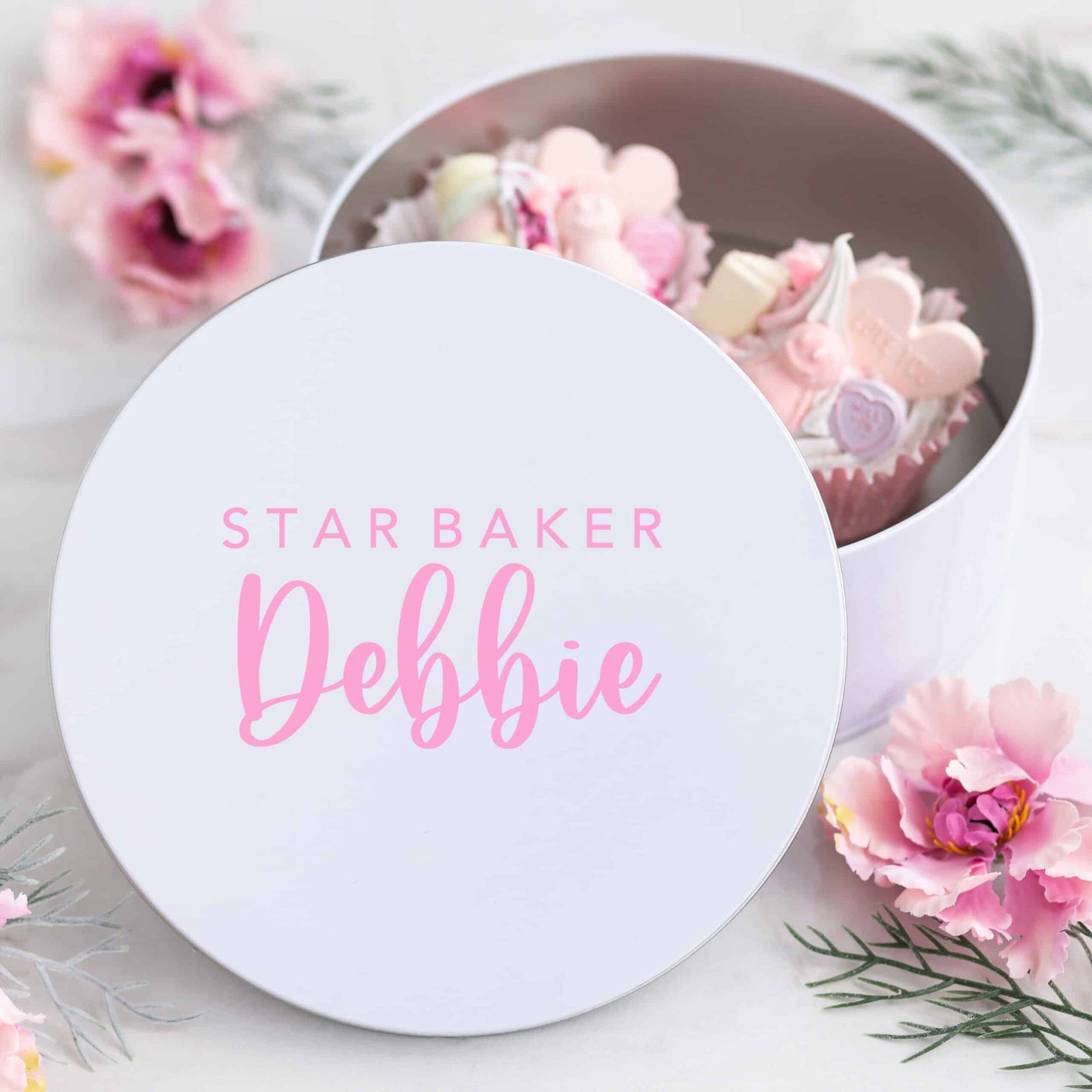 Personalised Round Scripted Name Baking Tin