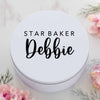 Personalised Round Scripted Name Baking Tin