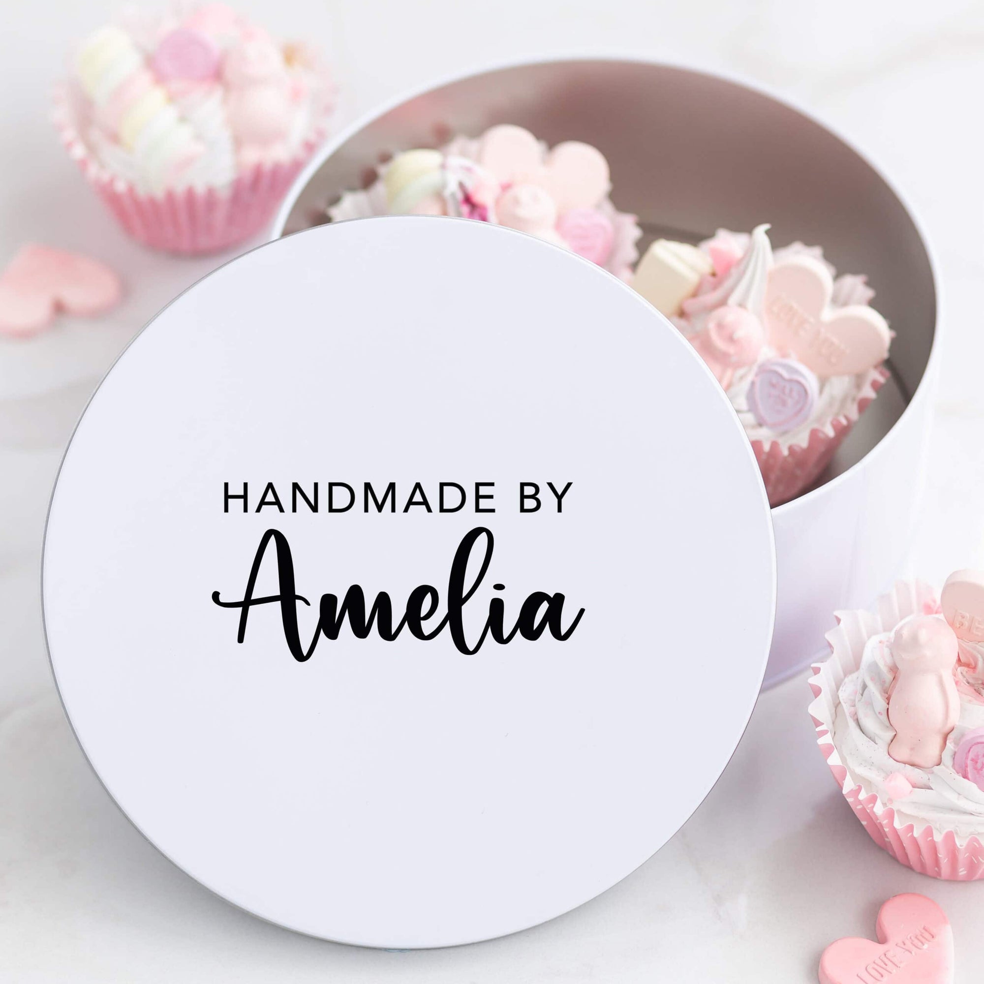 Personalised Round Scripted Name Baking Tin