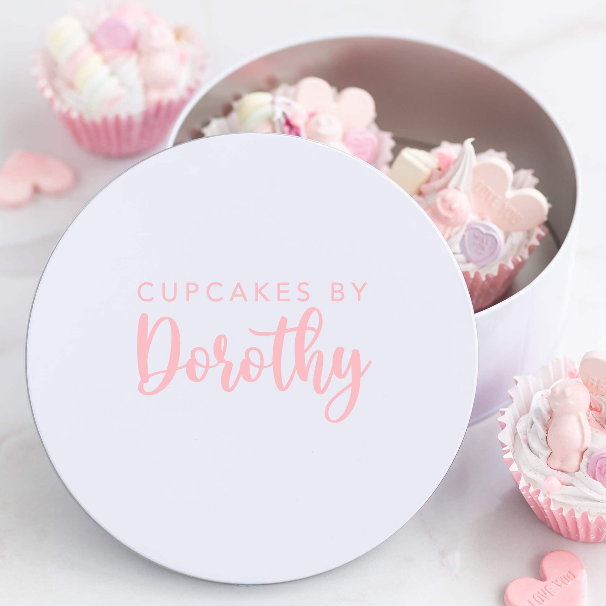 Personalised Round Scripted Name Baking Tin