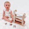 Personalised Wooden Pastel Pink Car Roller Toy with Cars