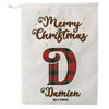 Personalised Red Tartan Christmas Letter Present Sack