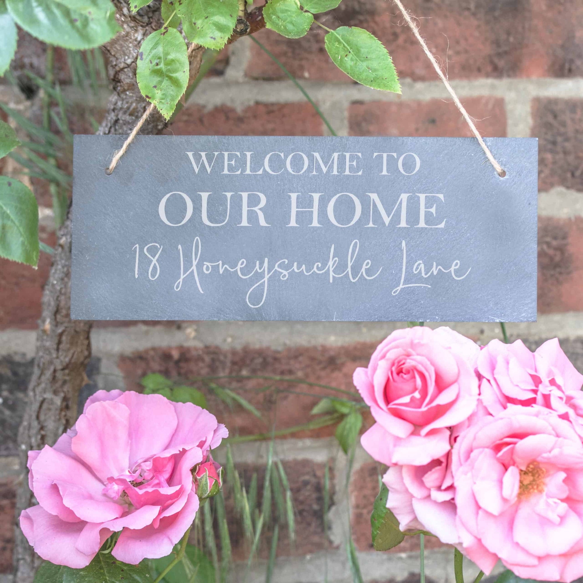 Personalised Welcome To Our Home Slate Sign