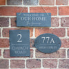 Personalised Round House Name Number Slate Sign
